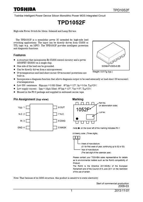 TPD1052F Datasheet(PDF) - Toshiba Semiconductor