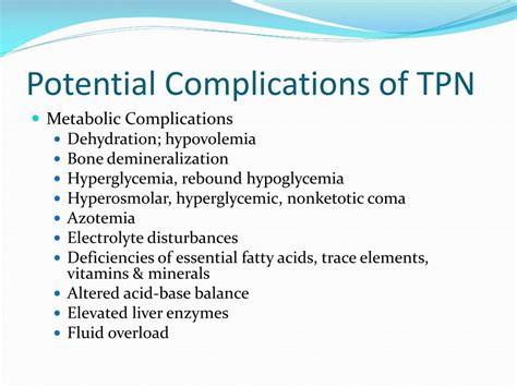 TPN: Risks & Side Effects Study.com