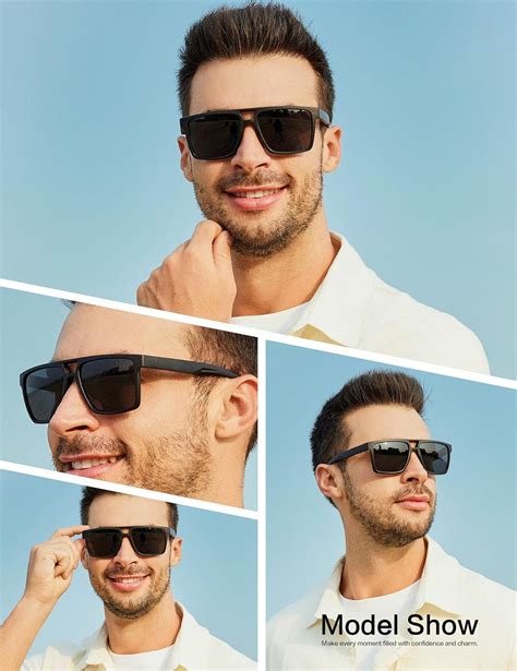 TR POLARIZED Square Sunglasses for Men UV Protection Casual - balustradellc