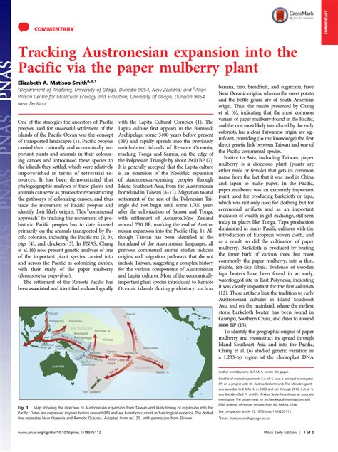 Tracking Austronesian expansion into the Pacific via the paper ... - PNAS - wintechmobiles.com