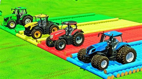 TRACTORS VS JCB & TRANSPORT SHEEP PARKOUR e#15 FARMING SIMULATOR 22