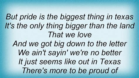 TRACY BYRD - THE BIGGEST THING IN TEXAS LYRICS