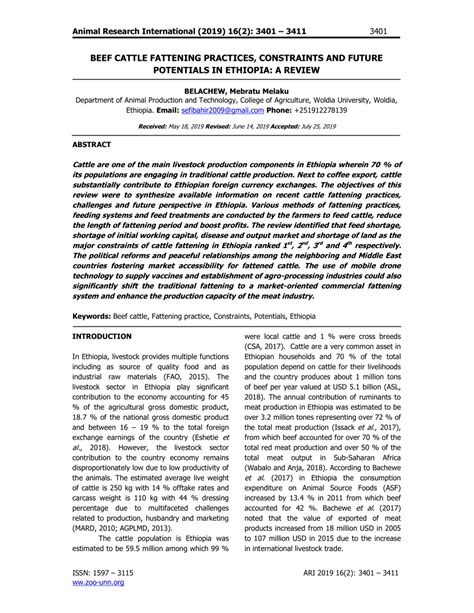 Traditional Beef Cattle Fattening and constraints in Damot ... - IJARBS - raincitystudios.com