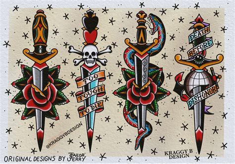 Traditional Dagger Tattoo - The Bridge Tattoo Designs - balustradellc