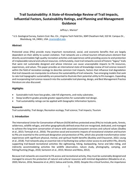 Trail sustainability: A state-of-knowledge review of trail impacts ... - wintechmobiles.com