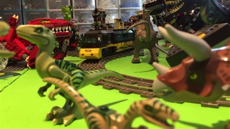 TRAIN RIDE THROUGH MASSIVE LEGO JURASSIC PARK!! Dinosaurs!