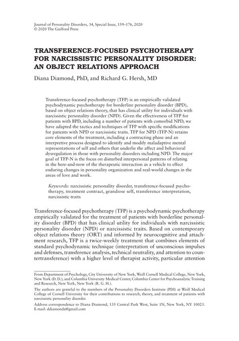 Transference-Focused Psychotherapy for Narcissistic Personality ... - wintechmobiles.com