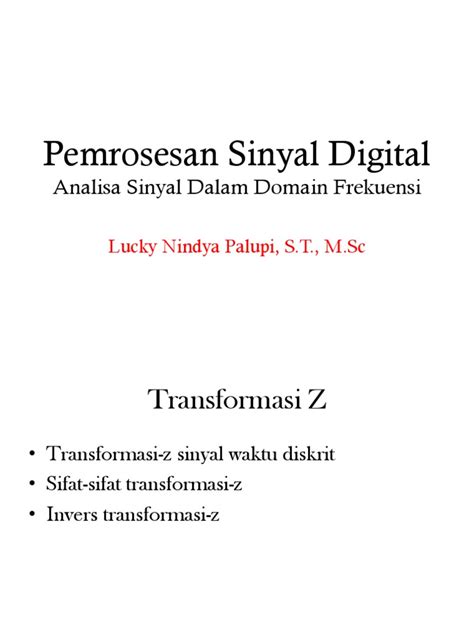 Transformasi Z dalam Sinyal Diskrit | PDF | Komputer - wintechmobiles.com
