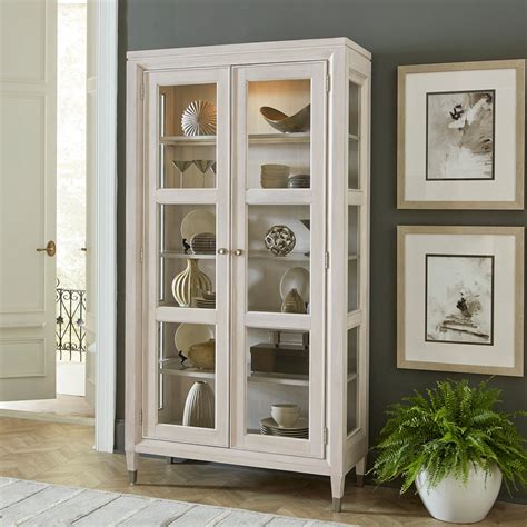 Transitional 2-Door Display Cabinet with Built-in LED Lighting - balustradellc