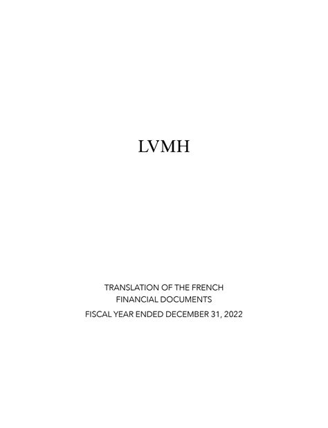 TRANSLATION OF THE FRENCH FINANCIAL DOCUMENTS YEAR ENDED ... - LVMH