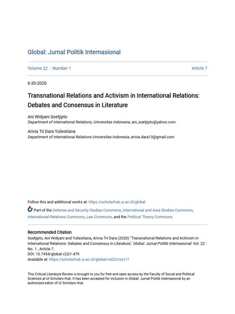 Transnational Relations and Activism in International Relations ... - balustradellc