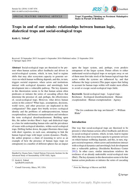 Traps in and of our minds: relationships between … - balustradellc