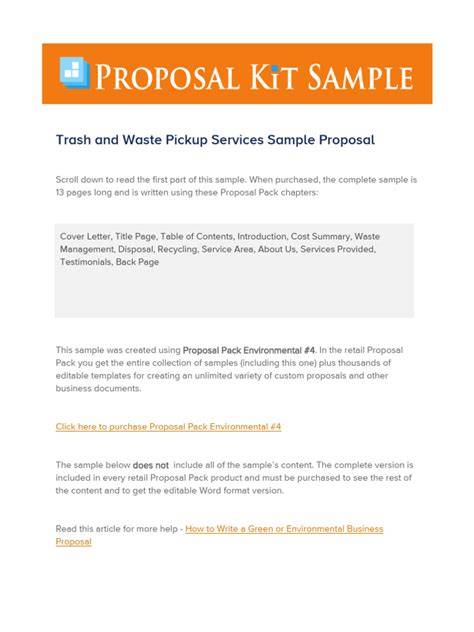 Trash and Waste Pickup Services Sample Proposal - raincitystudios.com