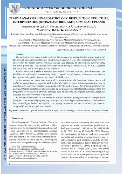Trauma analysis in paleopathology: distribution, structure ... - wintechmobiles.com