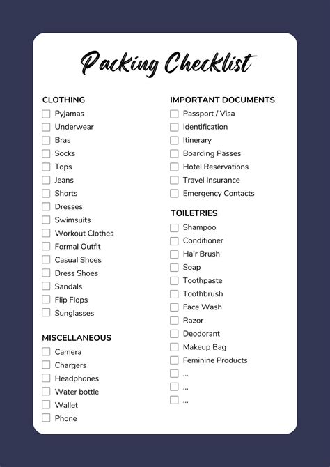 Travel Packing Checklist | For Your Holiday Or Business Trip - balustradellc