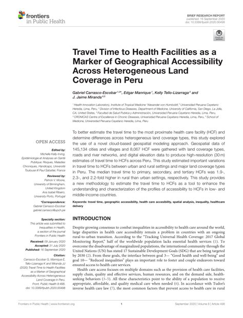 Travel Time to Health Facilities as a Marker of Geographical ... - wintechmobiles.com