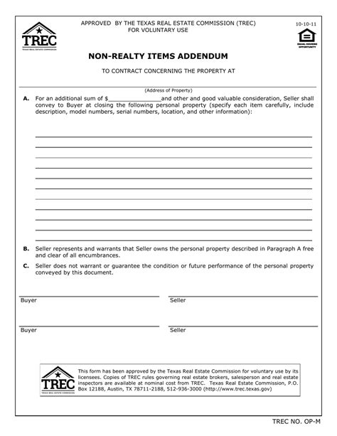 TREC Form OPL Download Fillable PDF or Fill Online Addendum for Seller