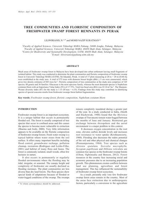 Tree communities and floristic composition of … - raincitystudios.com