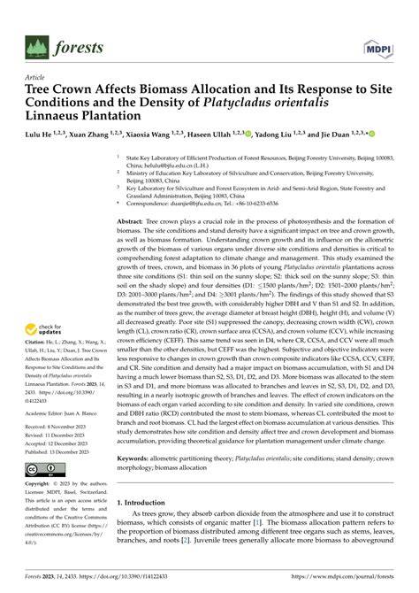 Tree Crown Affects Biomass Allocation and Its Response to Site ... - raincitystudios.com