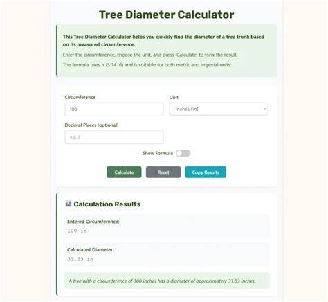 Tree Diameter Calculator - raincitystudios.com