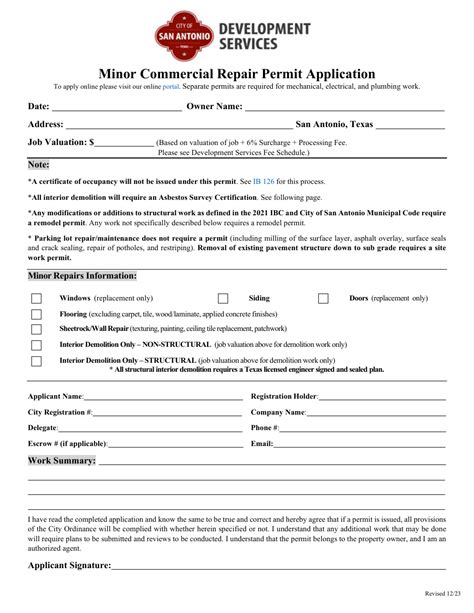 TREE PERMIT APPLICATION MAJOR/MINOR - San Antonio