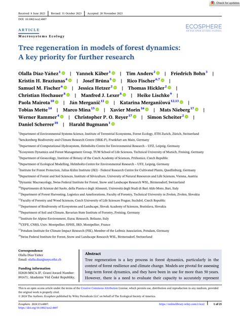 Tree regeneration in models of forest dynamics - ScienceDirect - raincitystudios.com