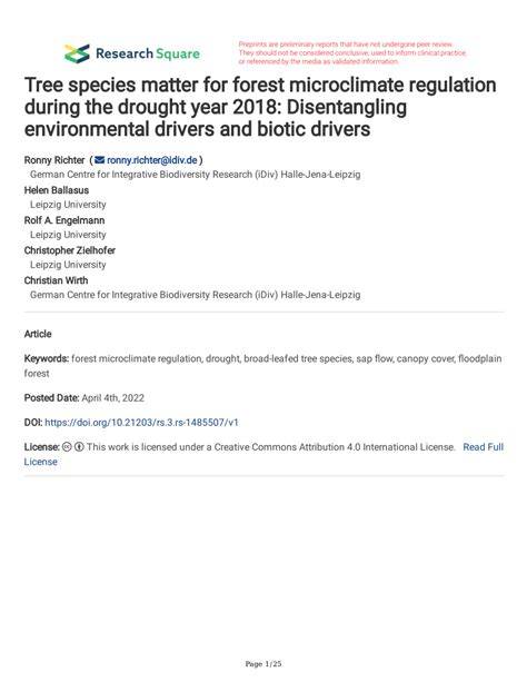 Tree species matter for forest microclimate regulation … - raincitystudios.com