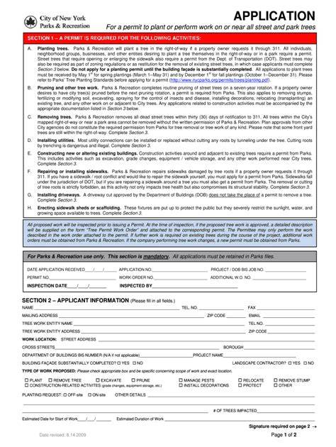 Tree Work Permit : NYC Parks - raincitystudios.com