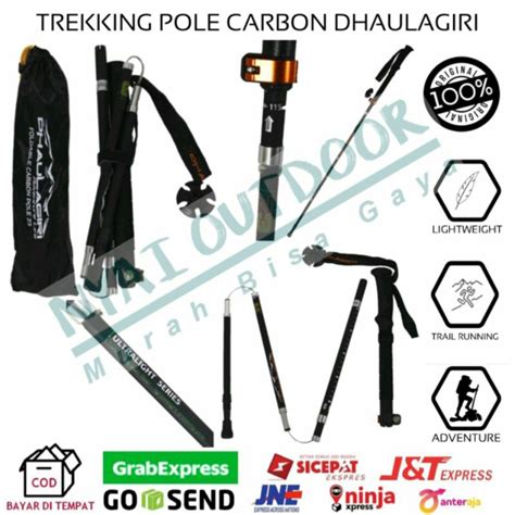 Trekking Pole Carbon Dhaulagiri Lipat Z3 - Tongkat Lipat camping - Ton - balustradellc