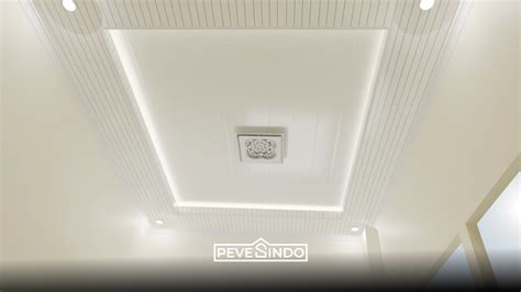 Tren Ruang Tamu dengan Plafon PVC Putih Glosy - balustradellc