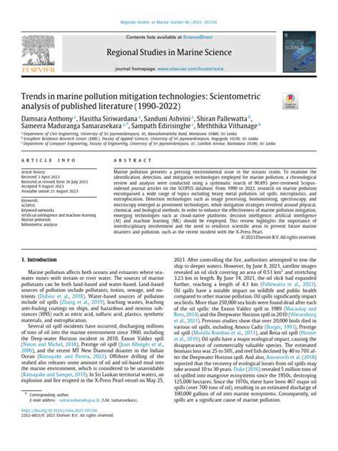 Trends in marine pollution mitigation technologies: Scientometric ... - raincitystudios.com