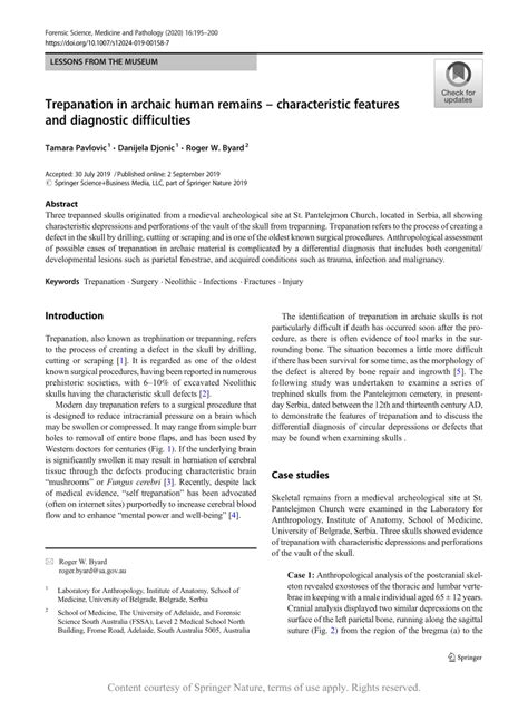 Trepanation in archaic human remains characteristic features and ... - wintechmobiles.com