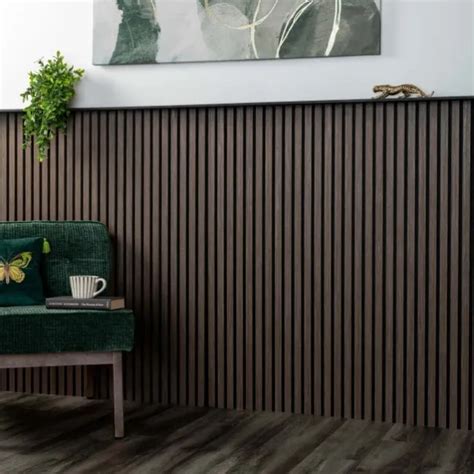 Trepanel® Walnut Brown Half Wall Wood Slat Panels - balustradellc