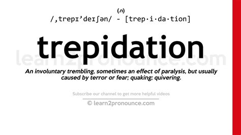 TREPIDATION definition in the Cambridge English Dictionary