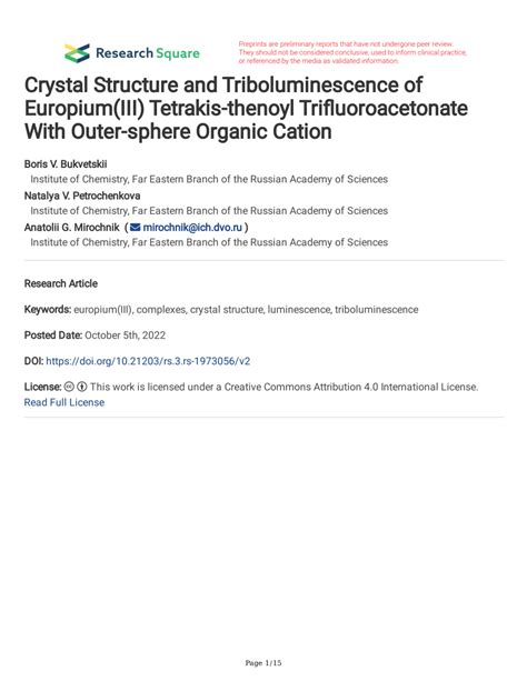 Triboluminescence and crystal structures of europium (III) complexes ... - wintechmobiles.com