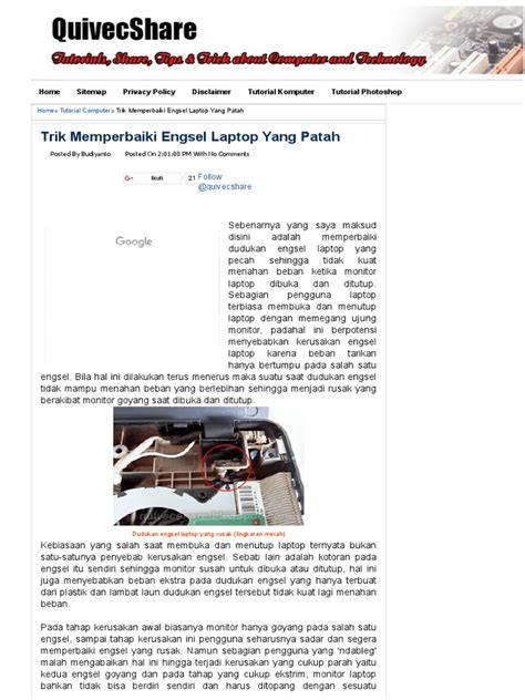 Trik Memperbaiki Engsel Laptop Patah | PDF - Scribd - balustradellc