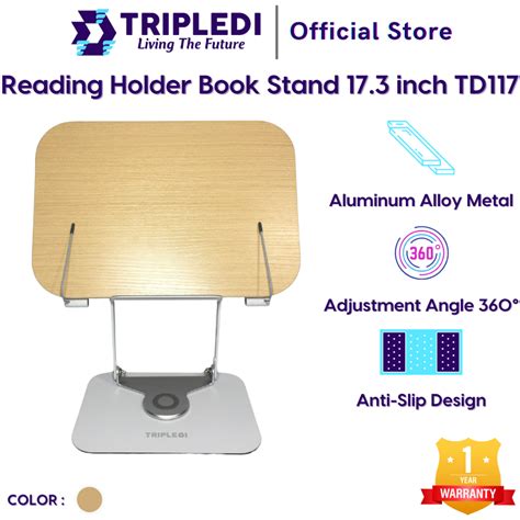 TRIPLEDI Book Holder Aluminium Alloy TD117 Rotatable Stand … - balustradellc