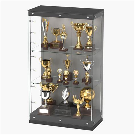 Trophy Display Case Black Illuminated - balustradellc