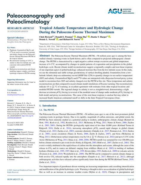 Tropical Atlantic Temperature and Hydrologic Change During the ... - raincitystudios.com