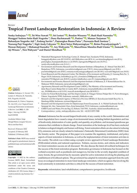 Tropical Forest Landscape Restoration in Indonesia: A … - raincitystudios.com