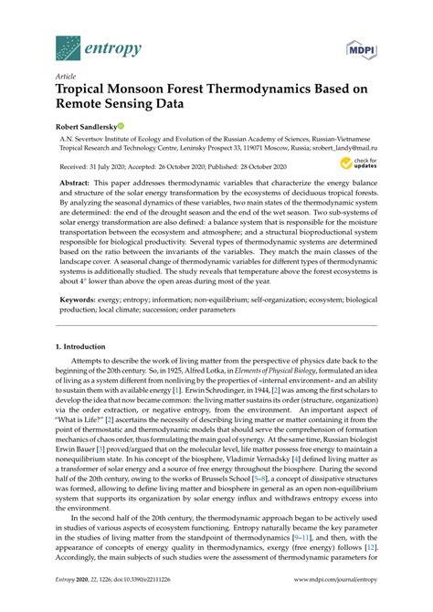 Tropical Monsoon Forest Thermodynamics Based on Remote … - raincitystudios.com
