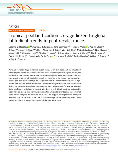Tropical peatland carbon storage linked to global latitudinal ... - Nature - muktibox.com