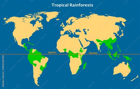 Tropical Rainforest Location Map Stock Photos - Dreamstime - balustradellc