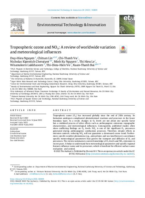 Tropospheric ozone and NOx: A review of worldwide variation and ... - wintechmobiles.com