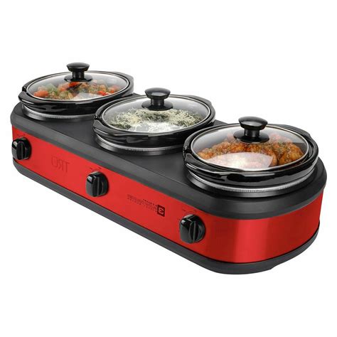 TRU Three Crock Pot Slow Cooker Electric Triple