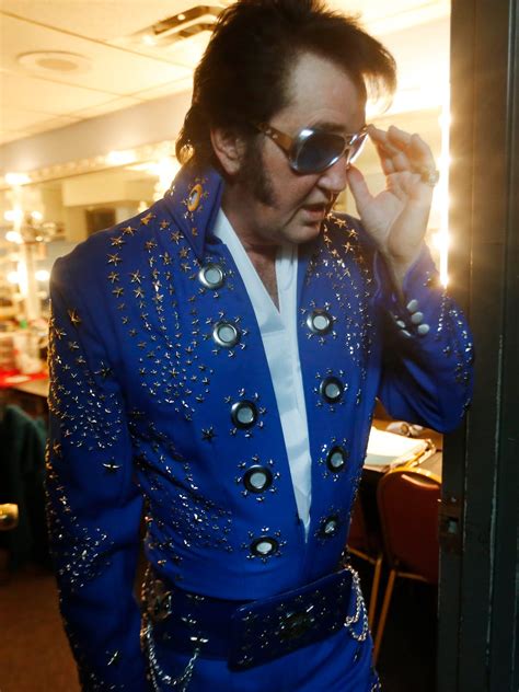 TRUE TO HIMSELF, ELVIS IMPERSONATOR HANGS UP HIS JUMPSUIT