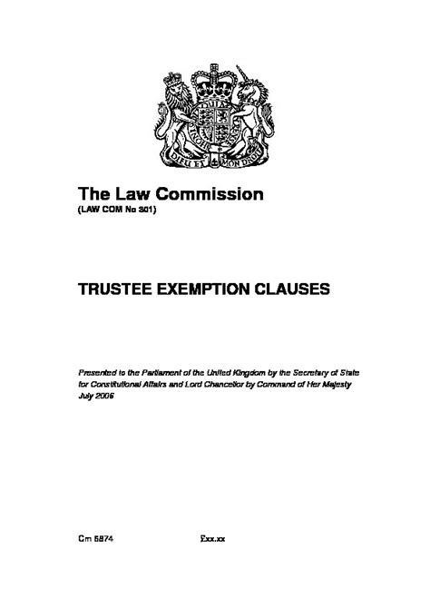 TRUSTEE EXEMPTION CLAUSES - Law Commission