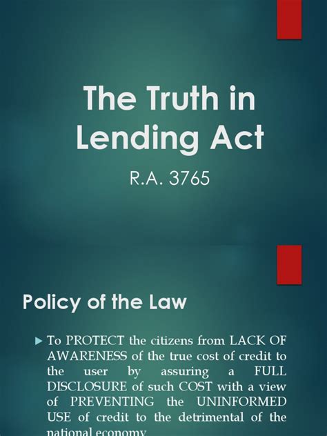 Truth in Lending Act - Federal Trade Commission - balustradellc