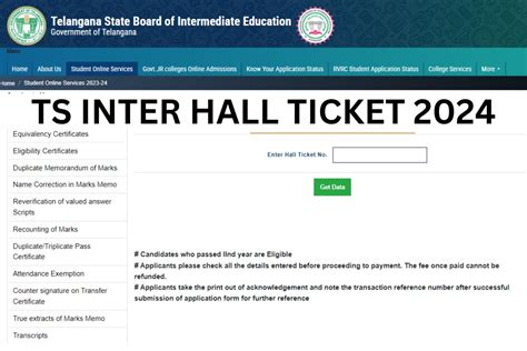 TS Inter 1st Year Hall Ticket 2024: How to download - Times Now