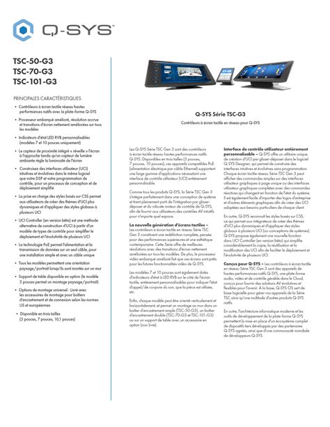 TSC-101-G3 - Q-SYS - balustradellc